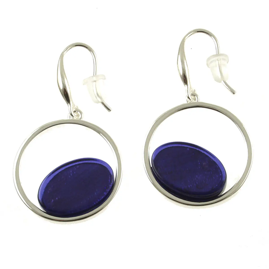 Purple Stone Drop Earrings