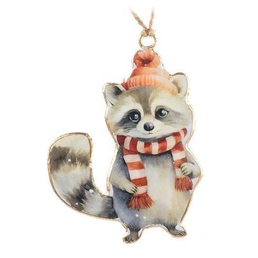WINTER RACOON ORNAMENT