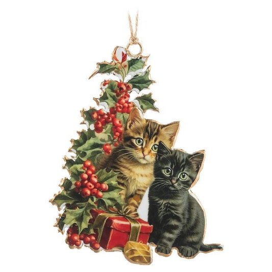 KITTENS WITH TREE ORNAMENT