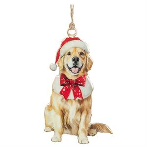 RETRIEVER IN SANTA HAT Ornament