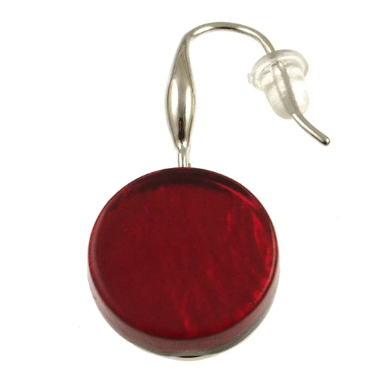 RED ROUND CONFETTI EARRINGS