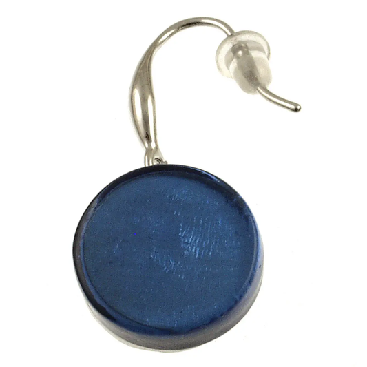 DARK BLUE ROUND CONFETTI EARRINGS