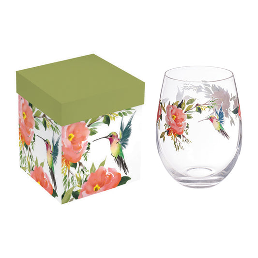 HUMMINGBIRD Stemless Glass With Box