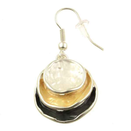 WHITE GOLD THREE CIRCLES EARRINGS