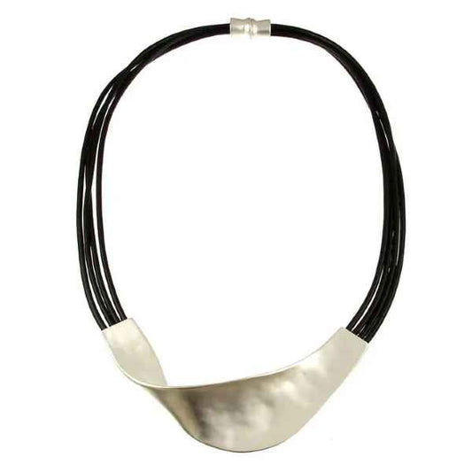 SILVER/BLAK TWIST MAGNETIC NECKLACE