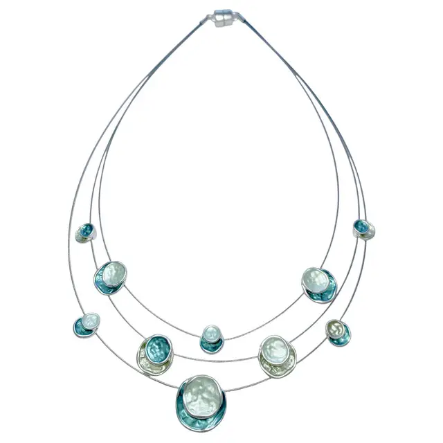 Aqua 2 DRAPE ENAMEL TIERED NECKLACE
