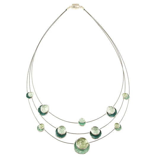 Aqua DRAPE ENAMEL TIERED NECKLACE