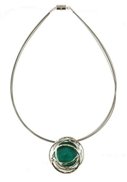TURQUOISE Oxidized Silver Necklace