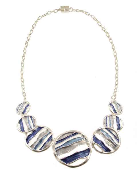 SV BLUE WAVY CIRCLE NECKLACE