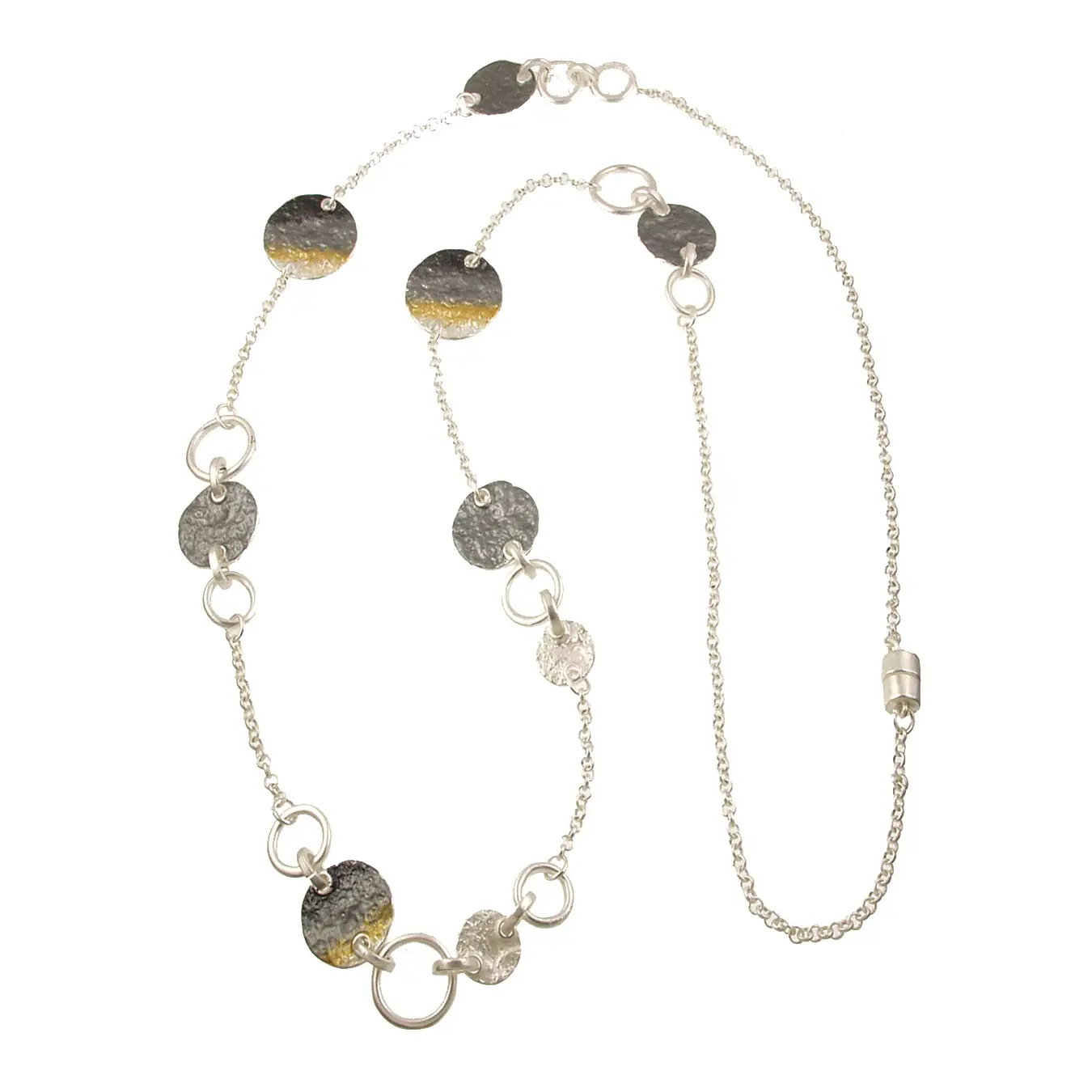 GREY GOLD WHITE LONG NECKLACE