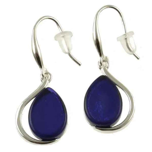 DARK BLUE TEARDROP EARRINGS