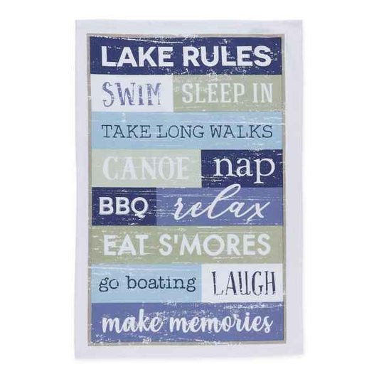 Lake Rules Printed Dishtowel