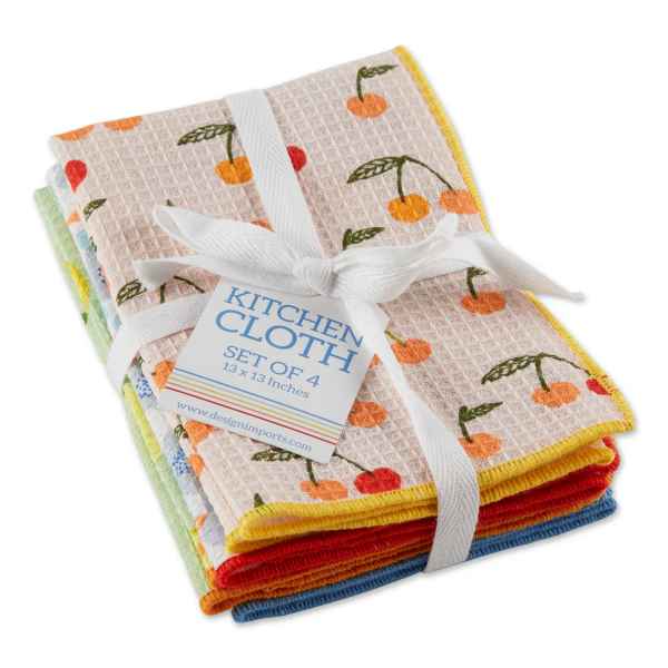 Printed Waffle Dishcloth Set