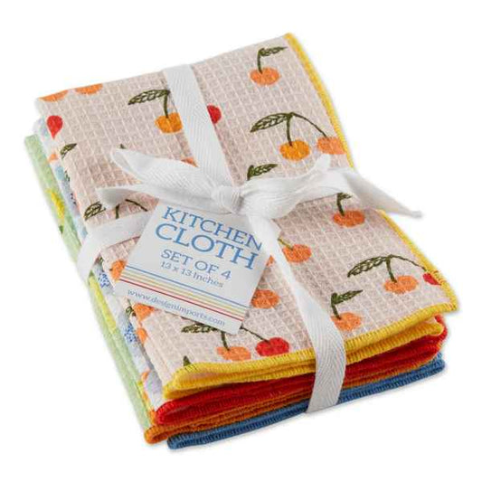 Printed Waffle Dishcloth Set