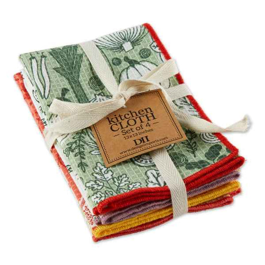 Market Printed Waffle Dishcloth Set