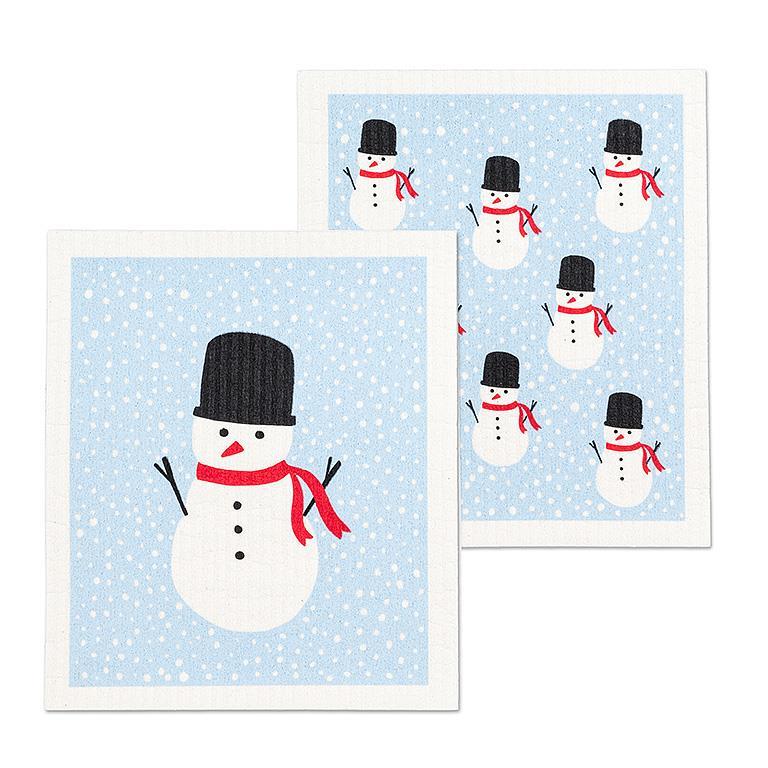 Square Hat Snowman Dish Clothes Set 2