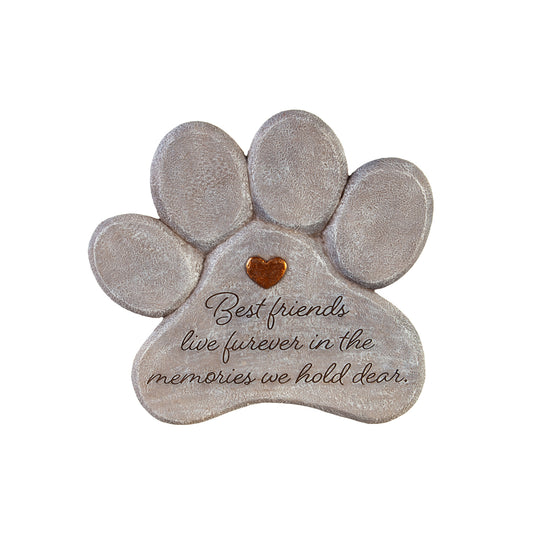11" PET PAW MEMORIAL STONE