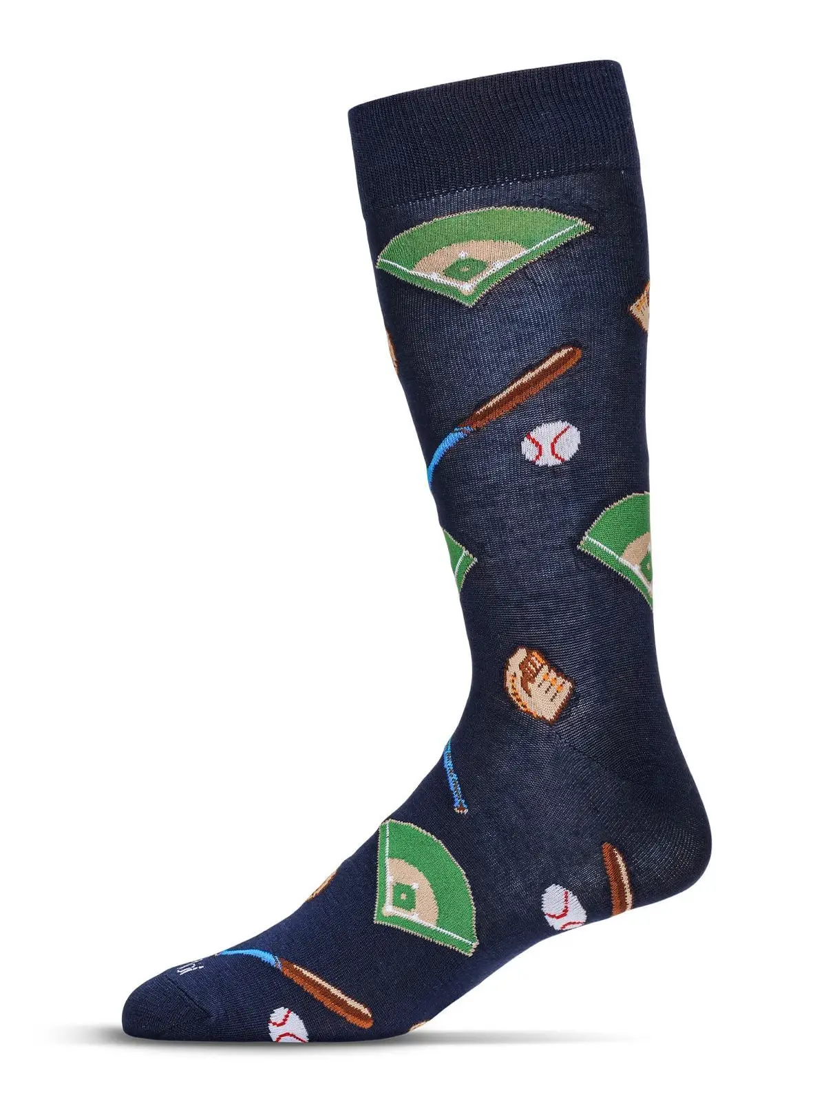 Mens Navy Baseball Bamboo Socks