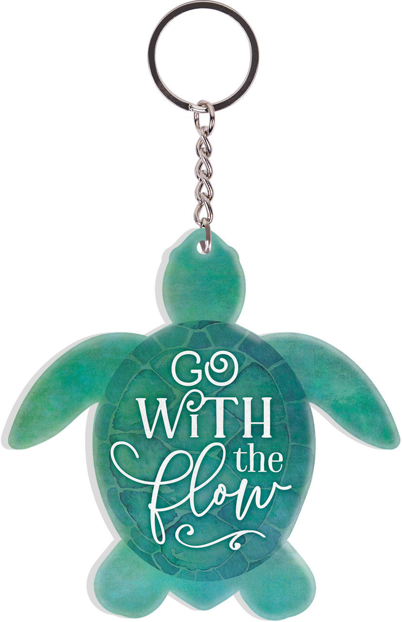 Turtle Go With the Flow Keychain
