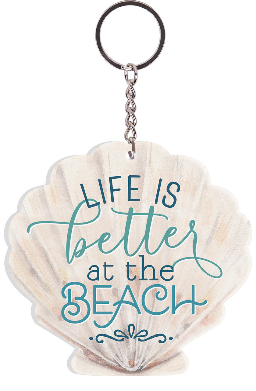 At the Beach Shell Keychain