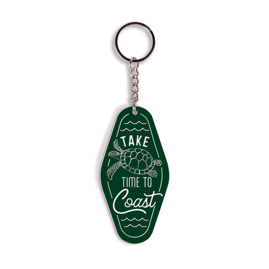 Take Time To Coast Turtle Keychain