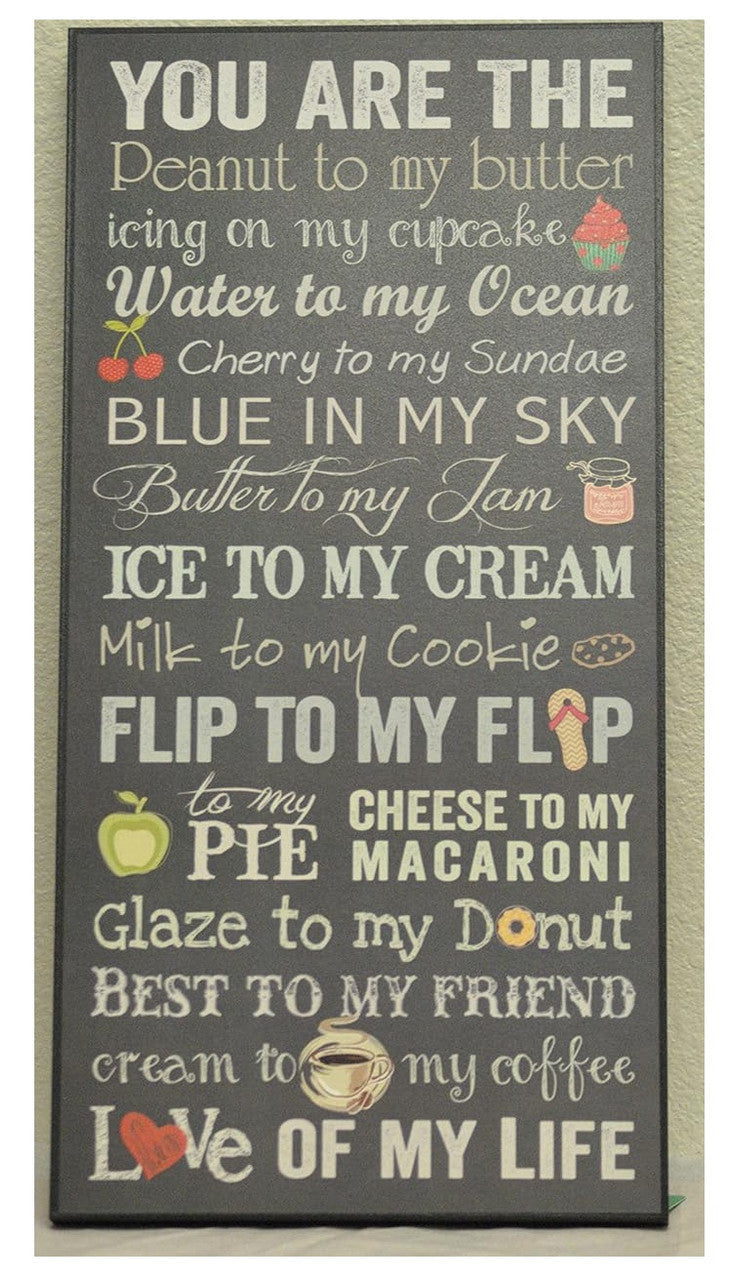 PEANUT TO MY BUTTER WALL ART 9X18
