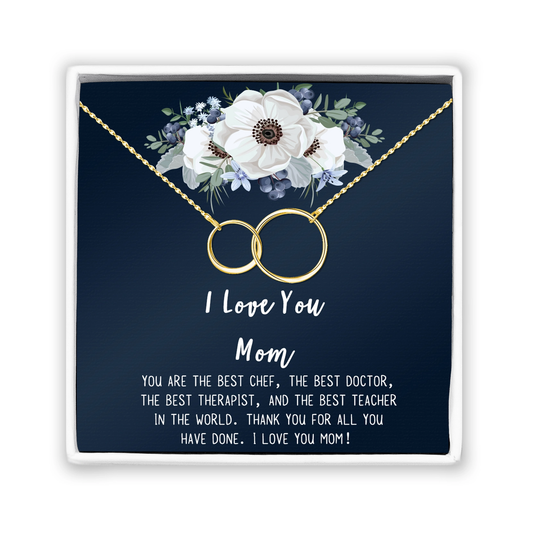 I Love You Mom Gold Necklace