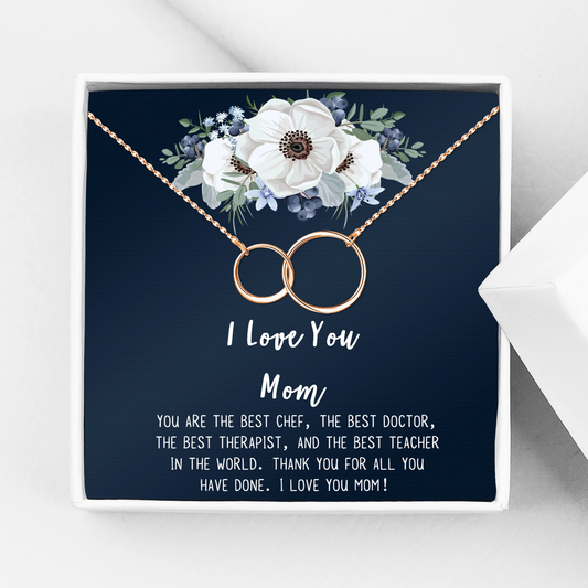 I Love You Mom Rose Gold Necklace