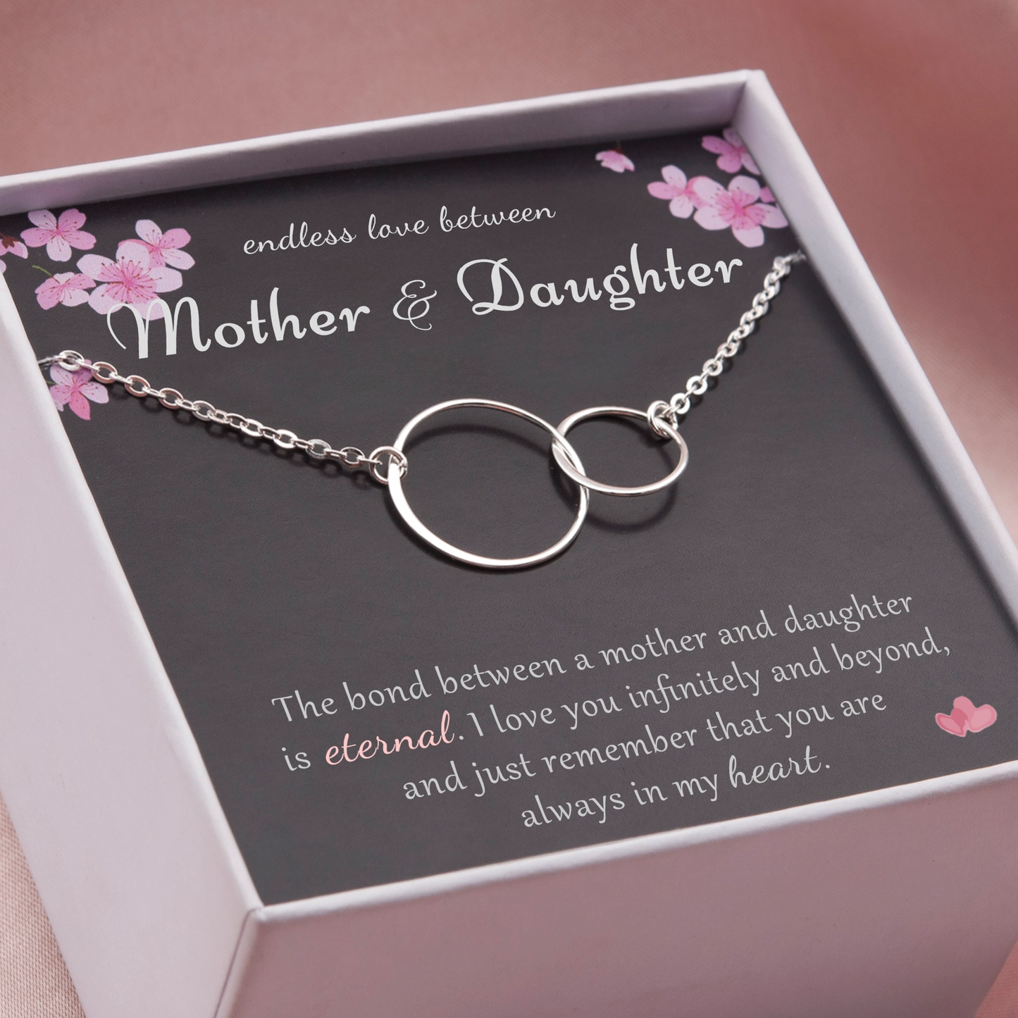 Mother Daughter Sterling Silver Necklace