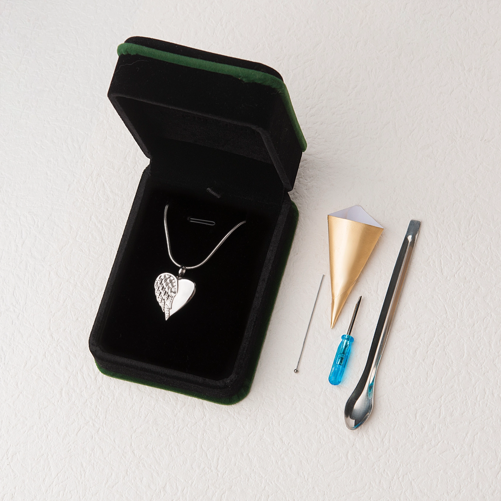 Angel Wing Memorial Ashes Necklace