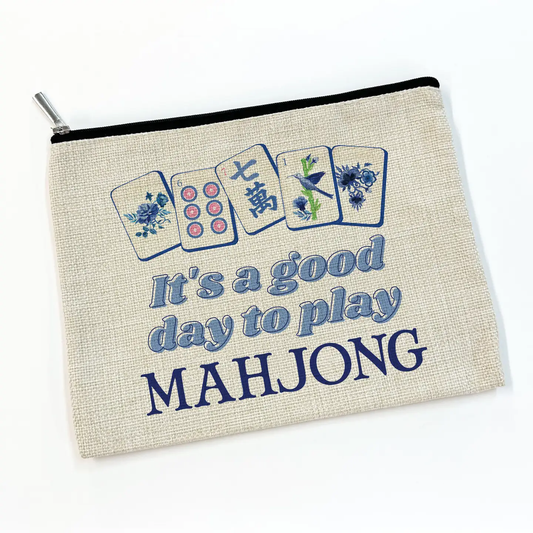 Mahjong Collage Zip Bag