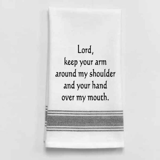 Hand Over My Mouth Dish Towel