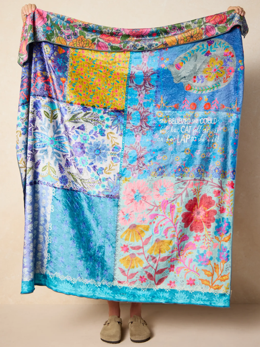 Teal Cat Cozy Blanket