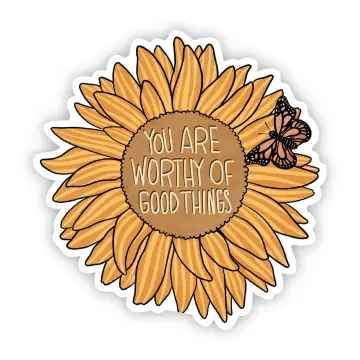 You Are Worthy Sunflower Sticker
