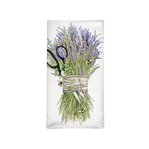 Lavender With Shears Flour Sack Towel