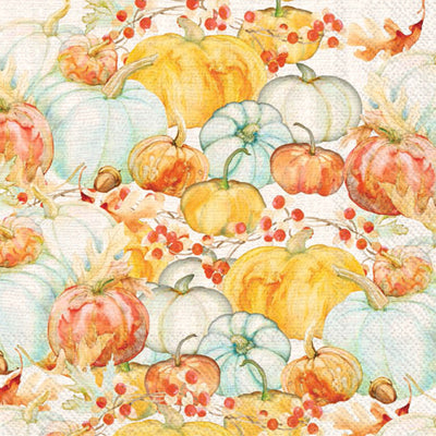 Watercolor Pumpkins Beverage Napkins