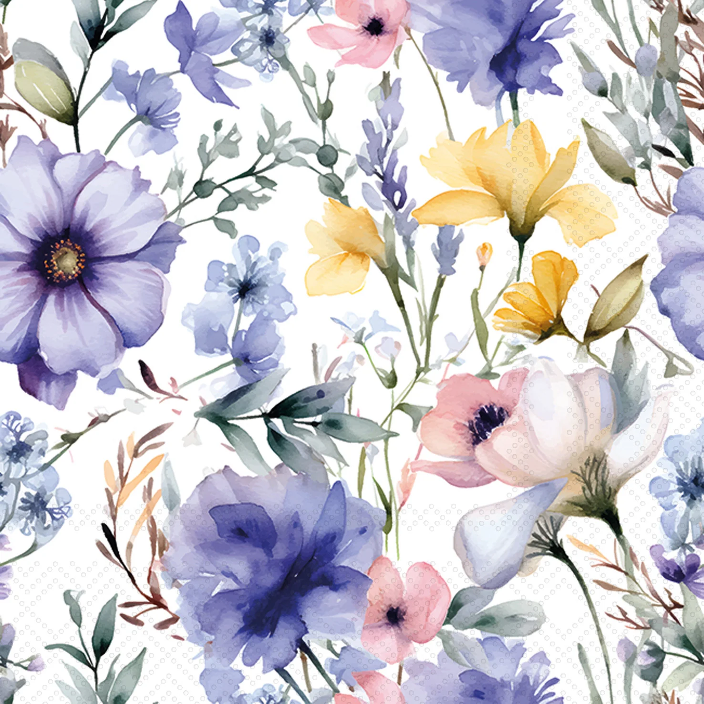Purple Posy Beverage Napkins
