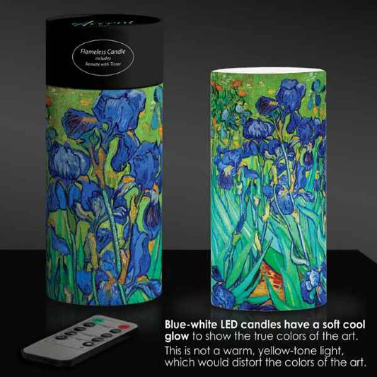 Van Gogh Irises FLAMELESS CANDLE