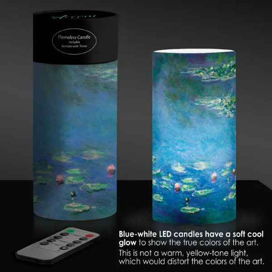 MONET WATERLILIES FLAMELESS CANDLE