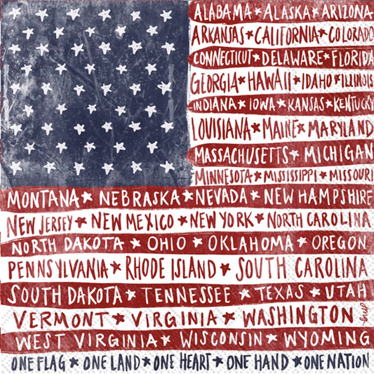 ONE FLAG ONE NATION BEVERAGE NAPKINS