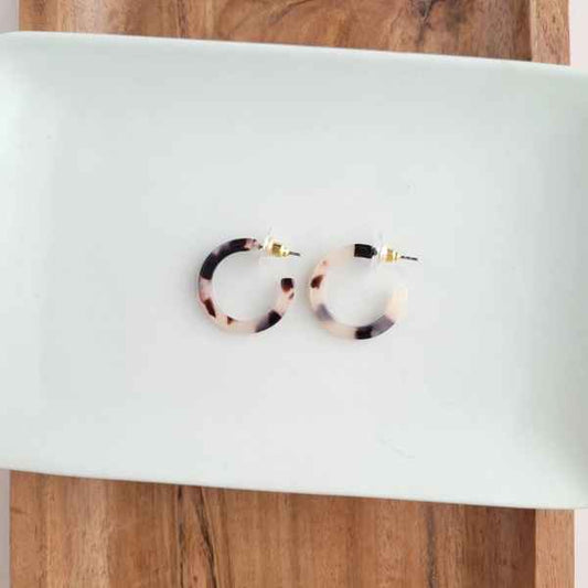 Blonde Tortoise Cam Mini Hoops