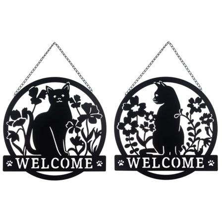 Cat Laser Cut Cat Welcome Sign