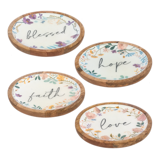 Floral Round Tidbit Tray - Asst