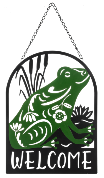 Frog Iron Welcome Sign