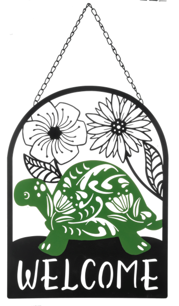 Turtle Iron Welcome Sign