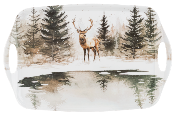 Winter Stag Melamine Serving Tray