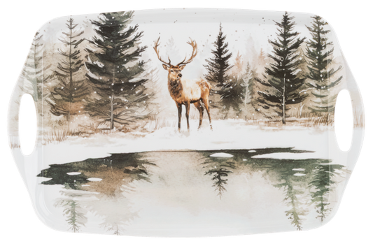 Winter Stag Melamine Serving Tray