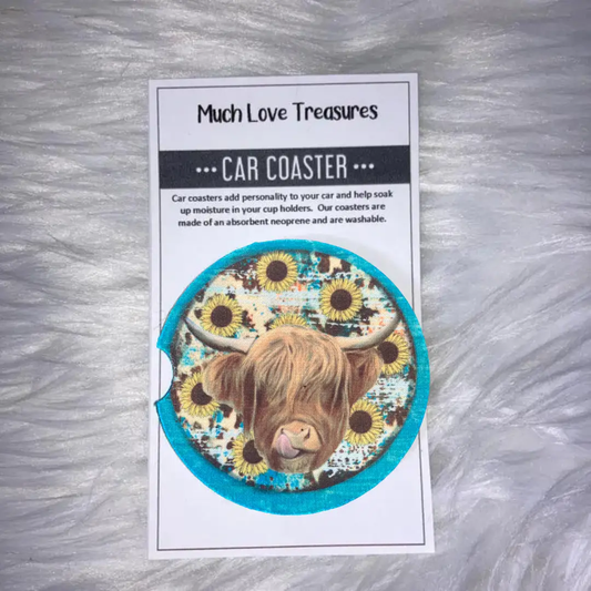 Highland Cow Car Coaster