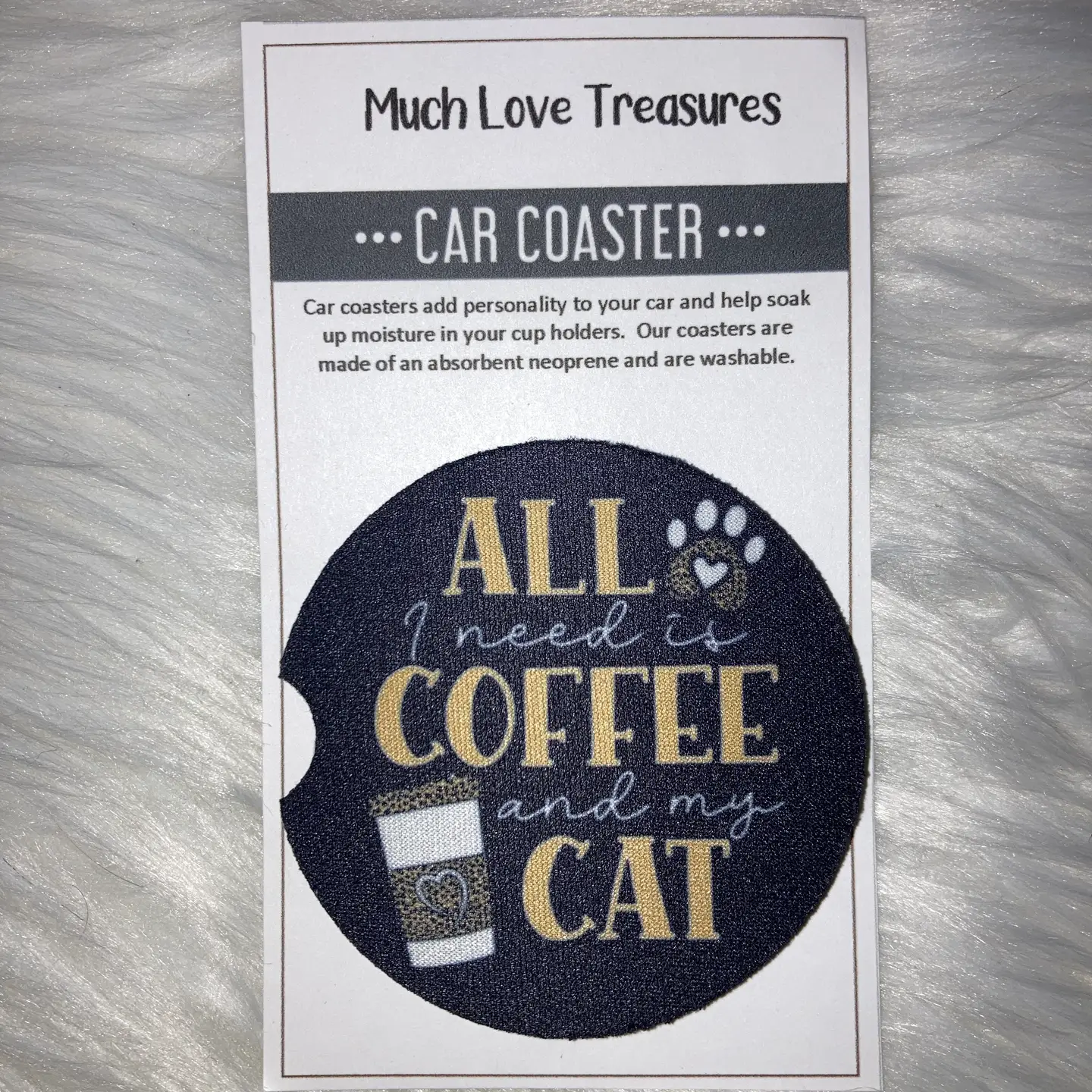 Cat & Coffee Car Coaster