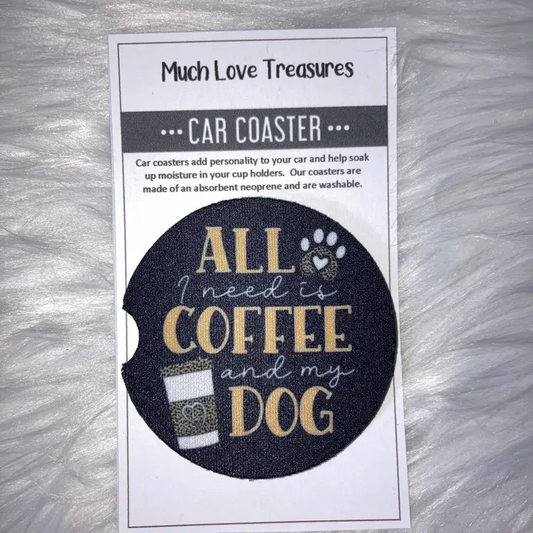 Coffee and Dog Car Coaster